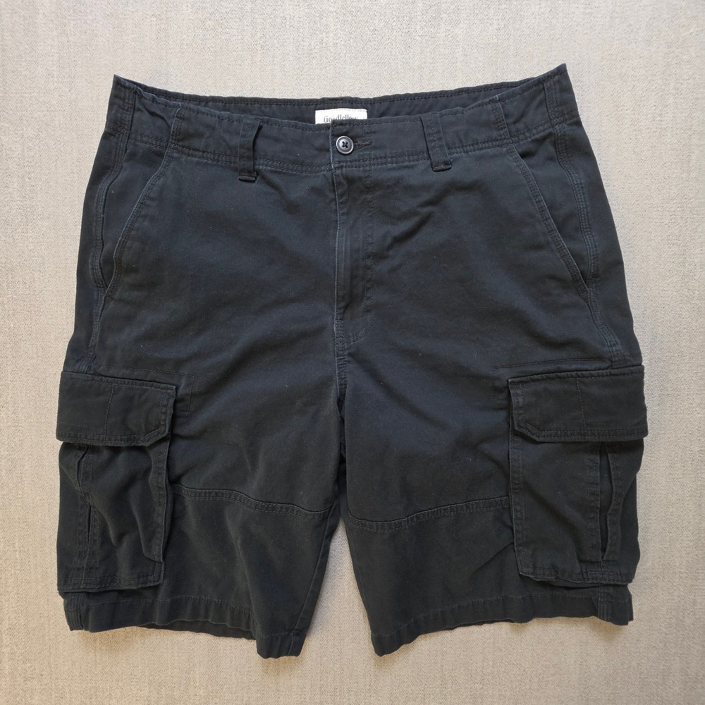 Goodfellow & Co Cargo Shorts Men 36 Black Cotton Stretch Utility VN1205859